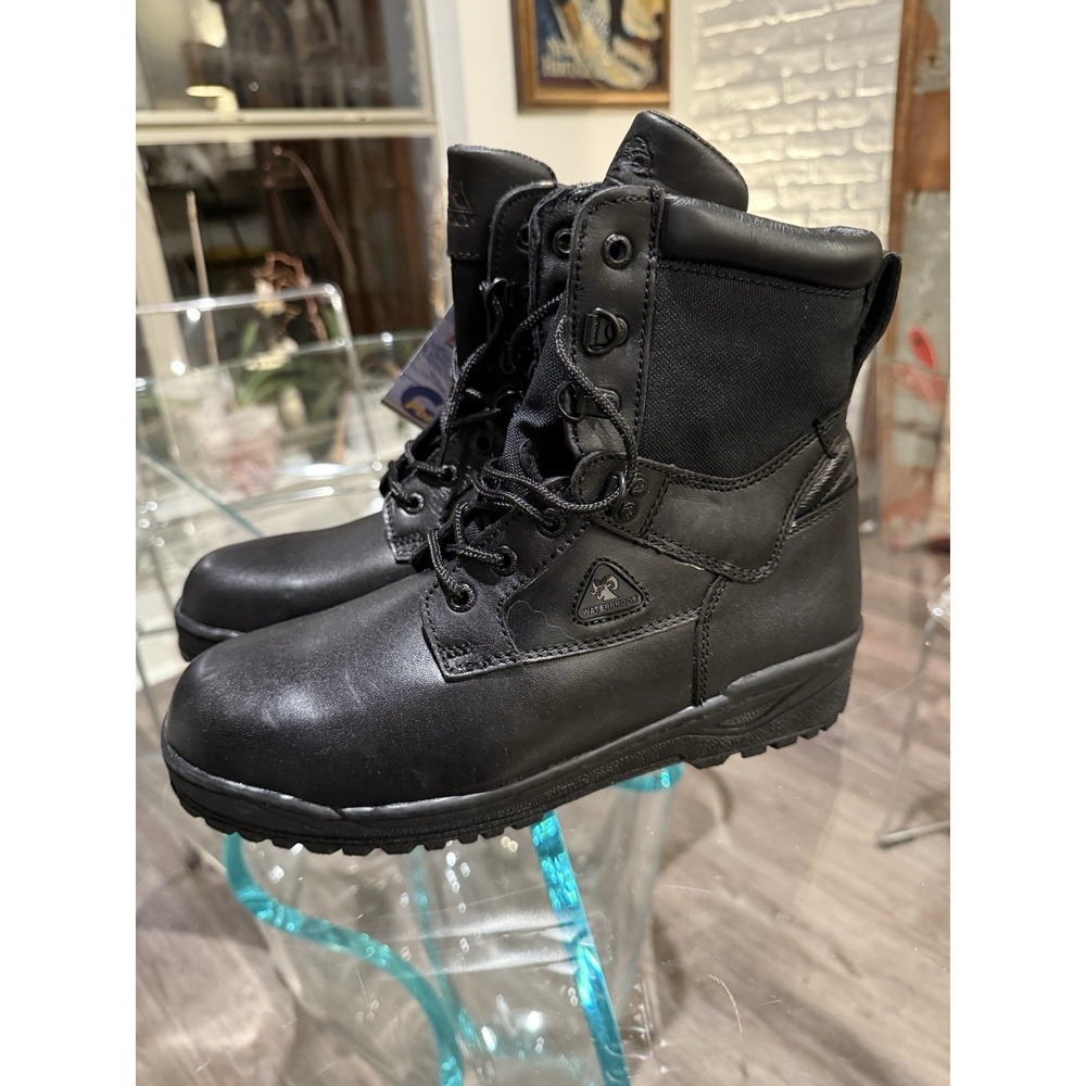 NWT Rocky 1st Med Waterproof Leather Work‎ Combat Boots Size 8M Black 911250